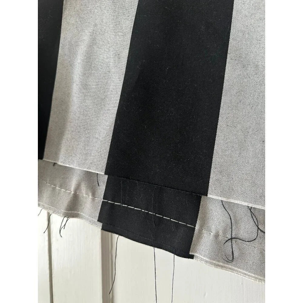 Black and white striped large tablecloth
